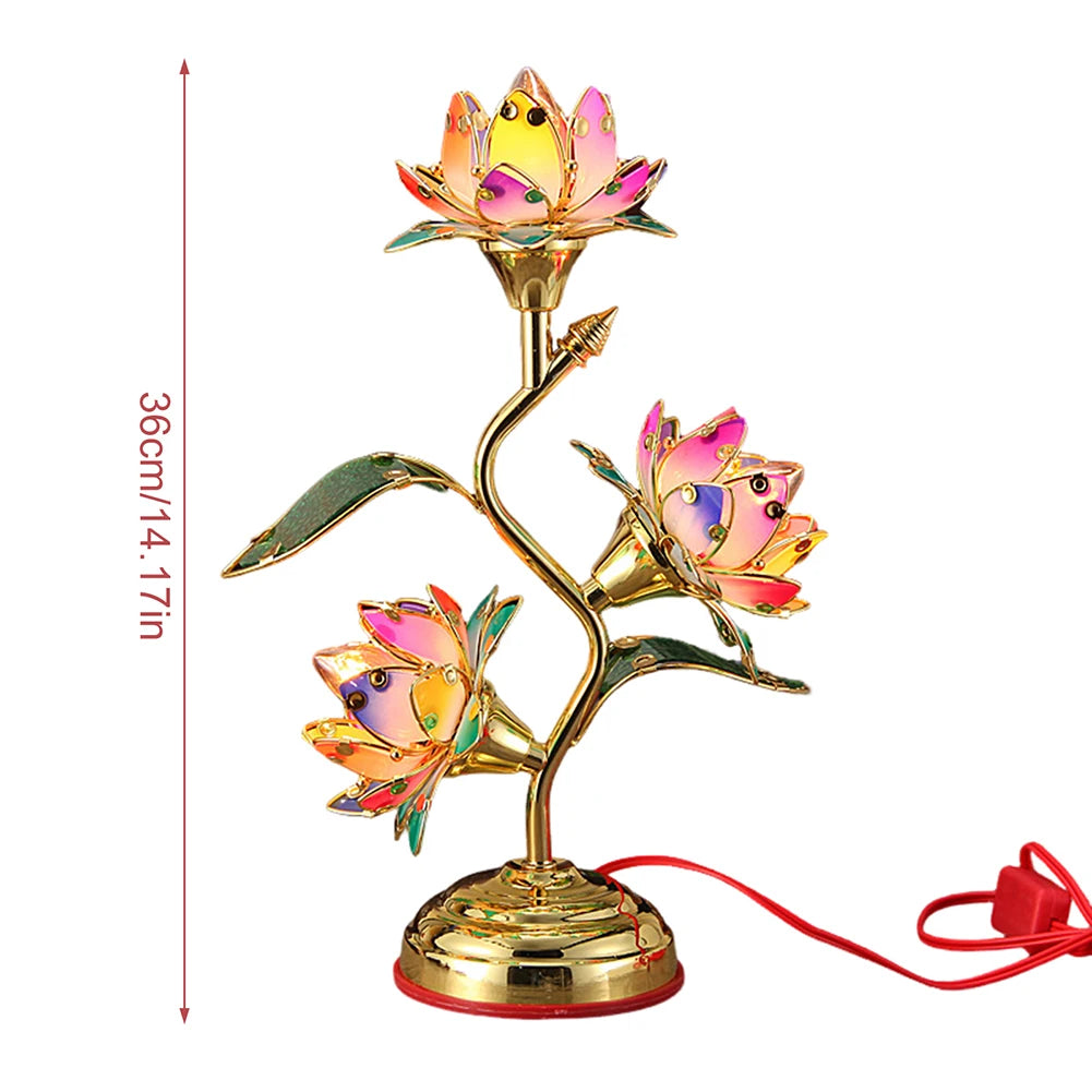 Lotus-Lamp Plug in Electric Lotus-Lantern Long-Lasting Led: Energy-Efficient Table Decorative Lamp Vibrant Multi-Color-Lotus