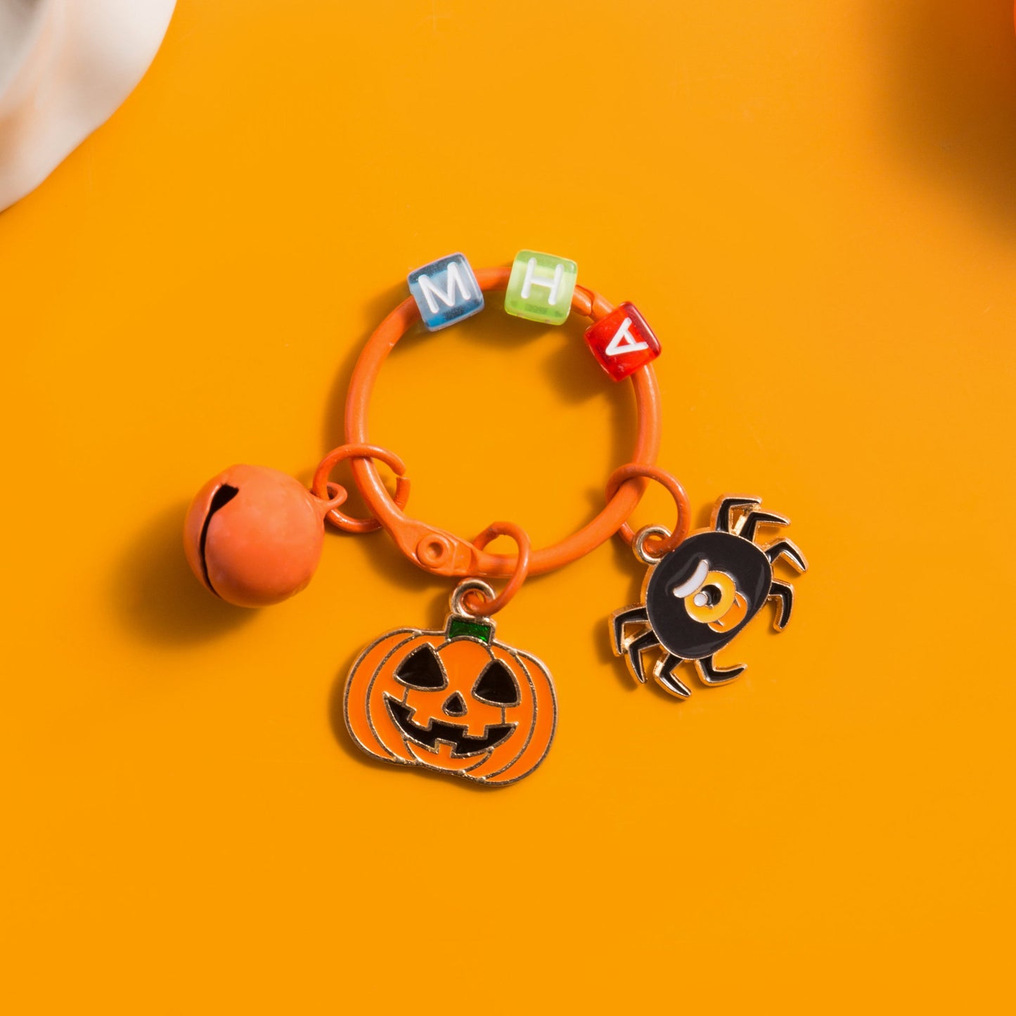 Creative Cartoon Metal Spider Pendant Halloween DIY Funny Pumpkin Doll Keychain Bag Hanging Small Gifts