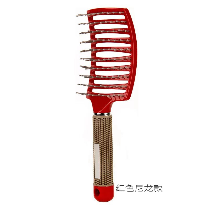Cross-border Hot Pig Mane Big Bend Comb Fluffy Curly Hair Styling Comb Anti-static Hair Comb Home Hair Massage Comb