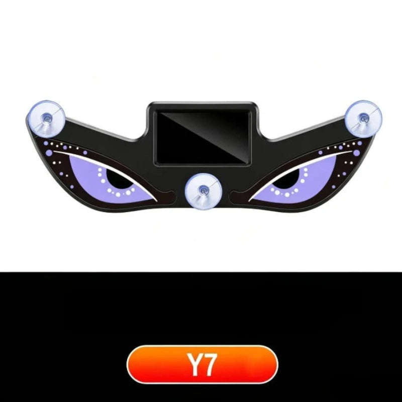 1Pc LED Dynamic Expression Neon Light, Car Solar Devil Eye Light, Rear Window Anti-Rear-End Warning Light