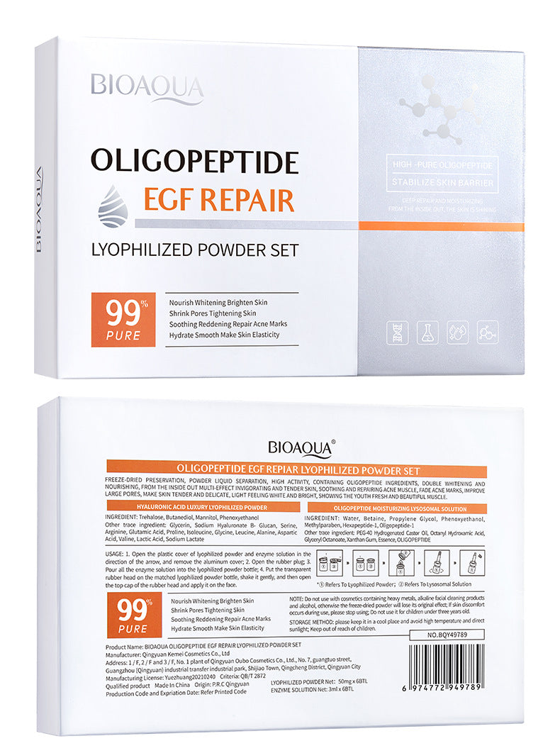 BIOAOUA Oligopeptide Face Freeze-dried Powder Set Sensitive Skin Moisturizing and Smoothing Hyaluronic Acid Essence