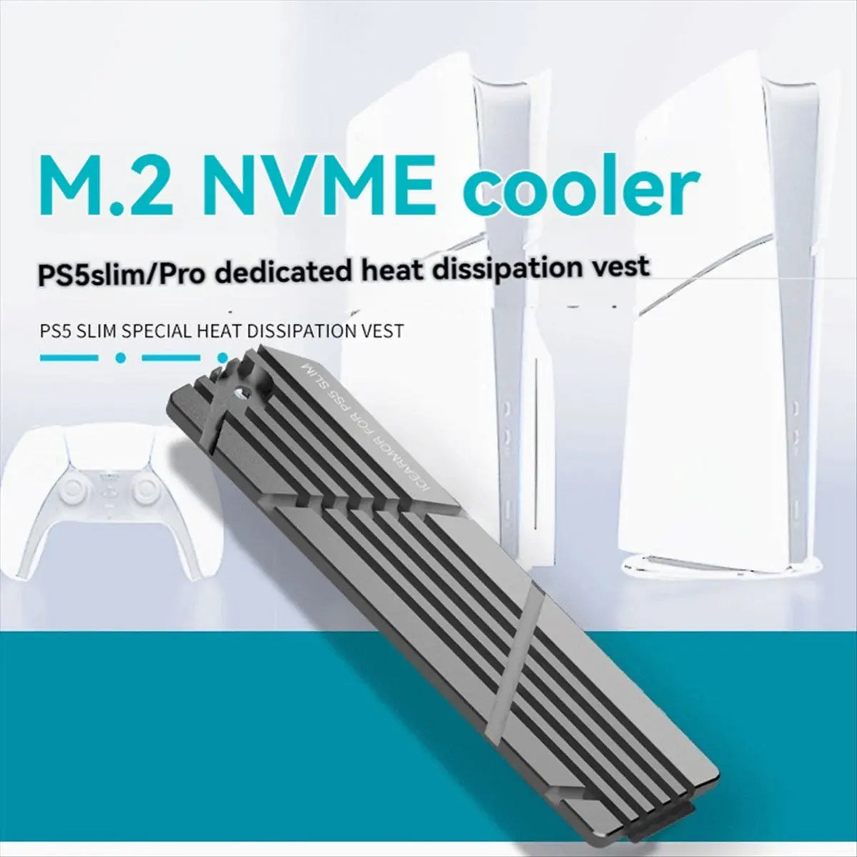 *A99Z For PS5 Slim/Pro SSD Heatsink with Thermal Pads Solid State Drive Cooler SSD Cooling Mounting Kit for 2280 M.2 NVMe SSD
