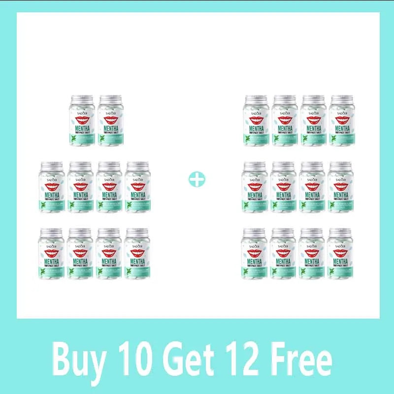 Mint Flavors Toothpaste Tablets Improve Bad Breath Remove Smoke Stains Fresh Oral Hygiene Solid Toothpaste Tablet