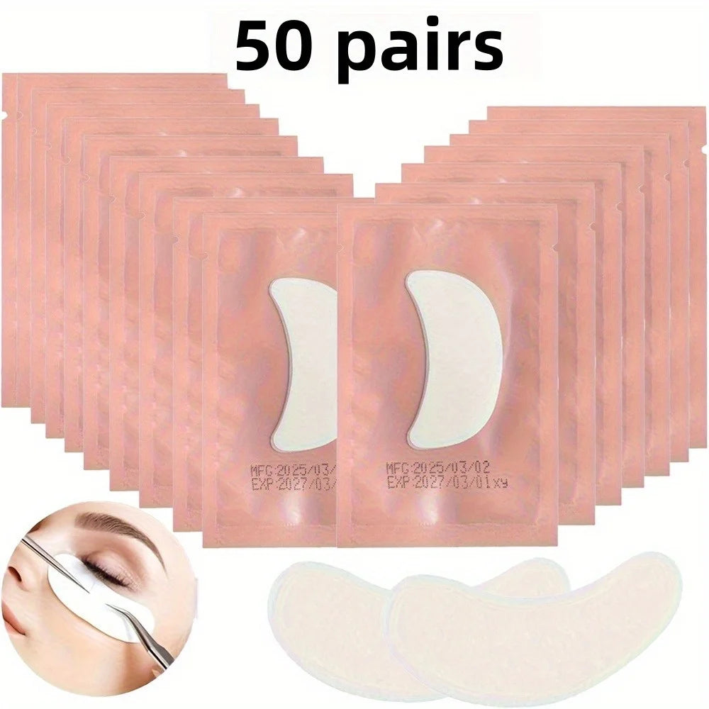 50Pairs Lint Free U-Shaped Eyelash Extension Under Eye Pads Hydrogel Patches Isolation Lower Lash Spacers Beauty Tool Gift Ideas