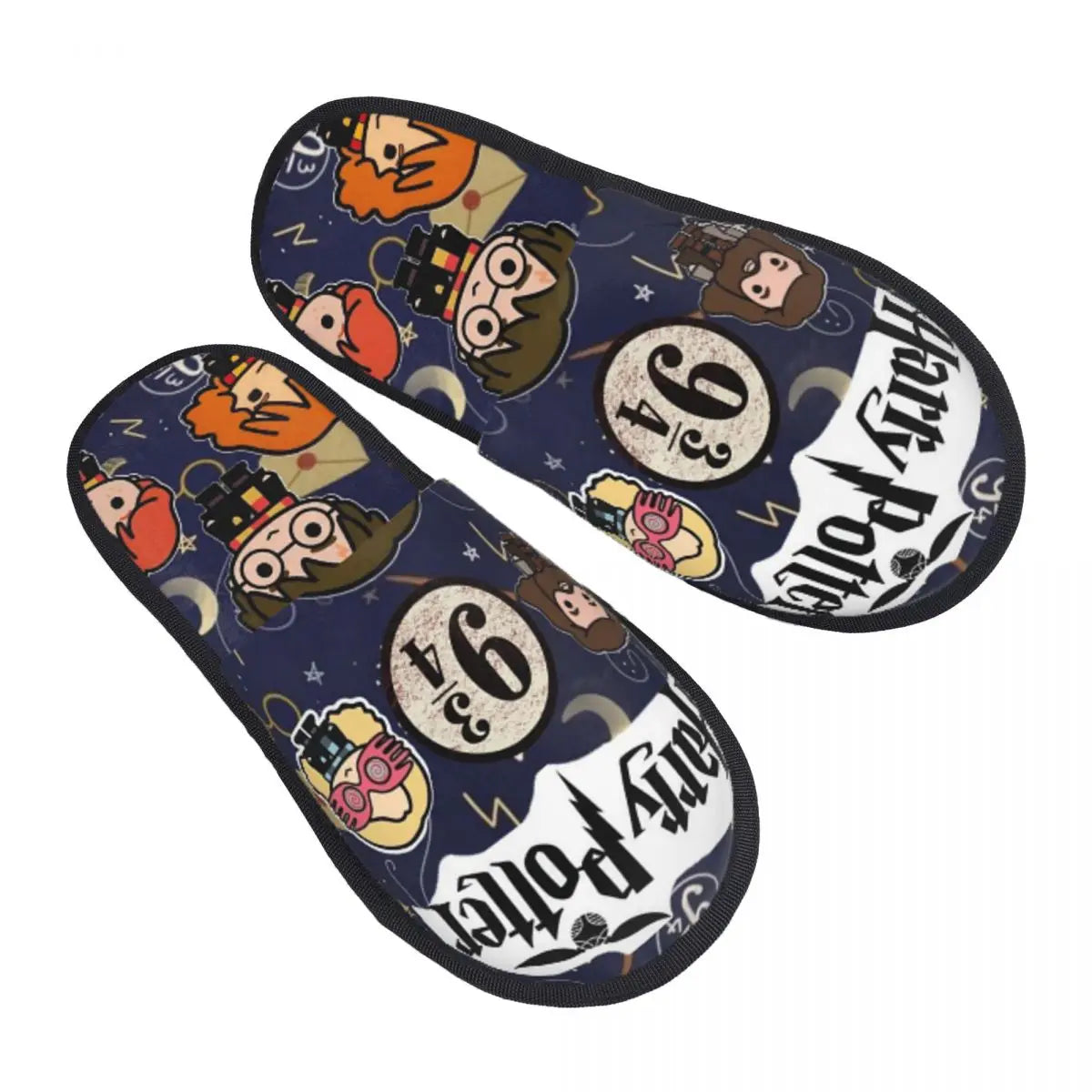 Winter House Cotton Slippers Harrys Potters Magic School Accessories Household Fur Slides Slippers Indoor Cozy Anti Slip Slides