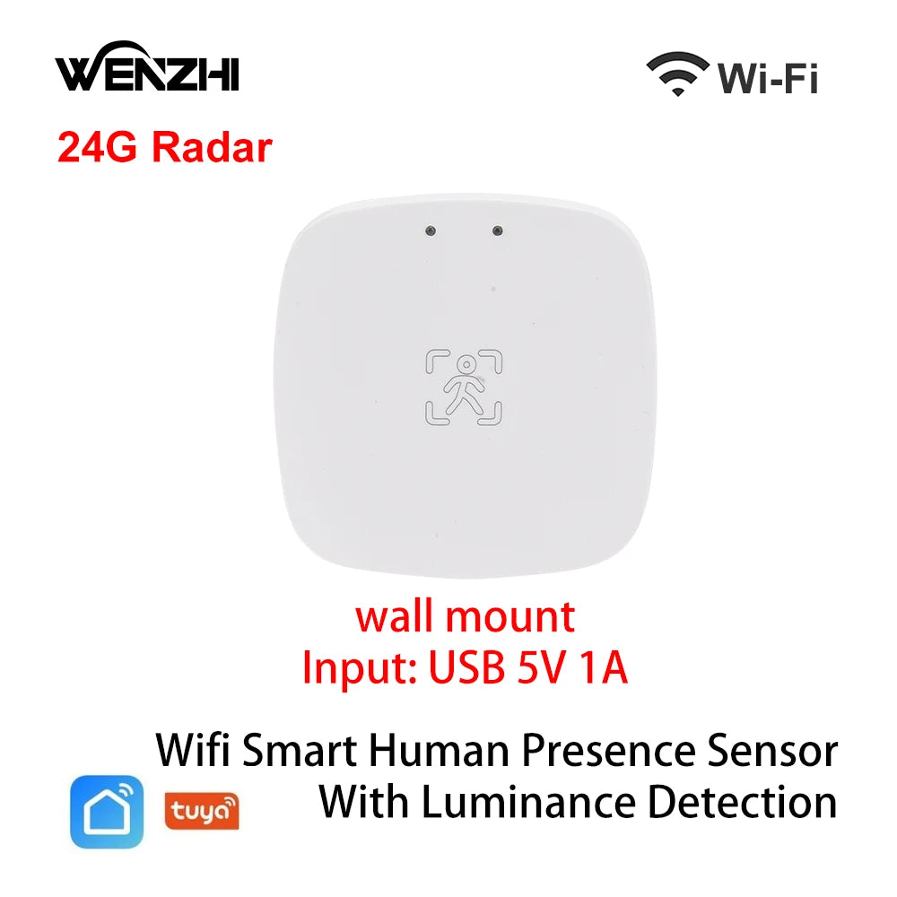 ZigBee Wifi 24G MmWave Radar Human Presence Motion Sensor With Luminosity/Distance Detection 5/110/220V Tuya Smart Life Home DIY