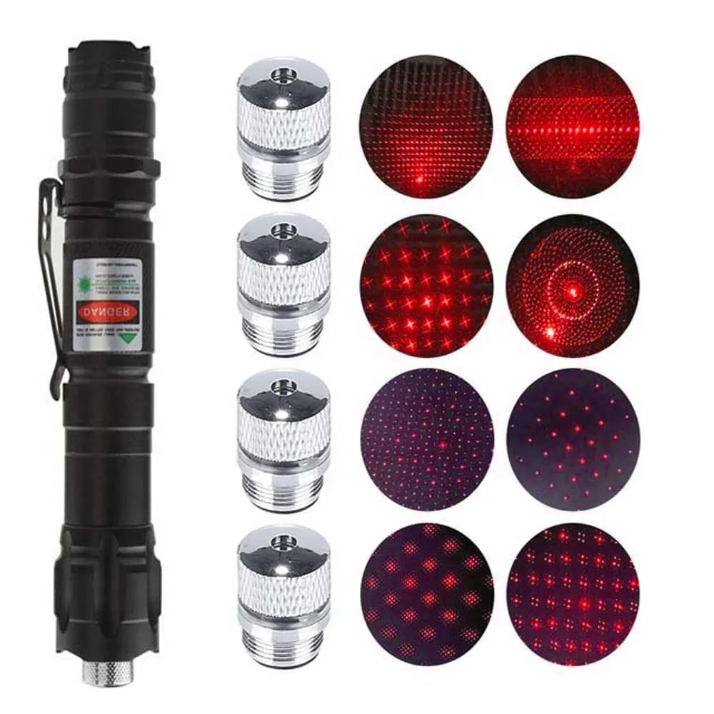 (Do not provide batteries)Green Laser Pointer 5 pcs Cap Teaching Tool Pet Automatic Cat Toys Laser Focus Adjustable Lazer Pen