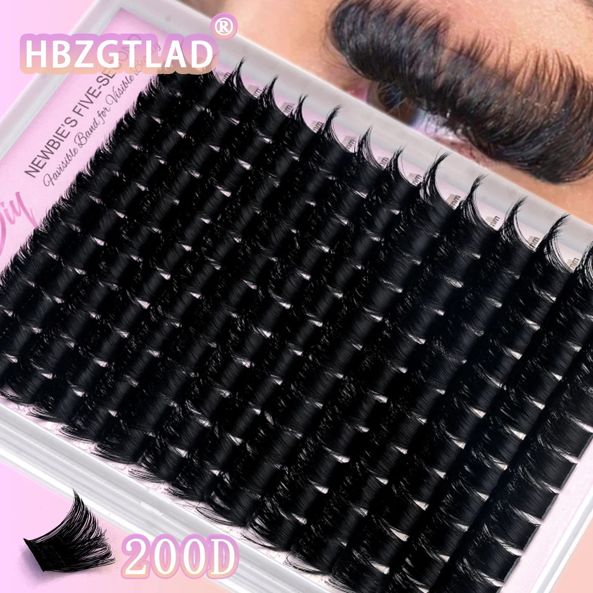 14 Rows of Natural Russian Curly Mink Eyelashes 100D-200D Natural Thick Eyelash Clusters D Personal Eyelashes DIY Eyelash Extens