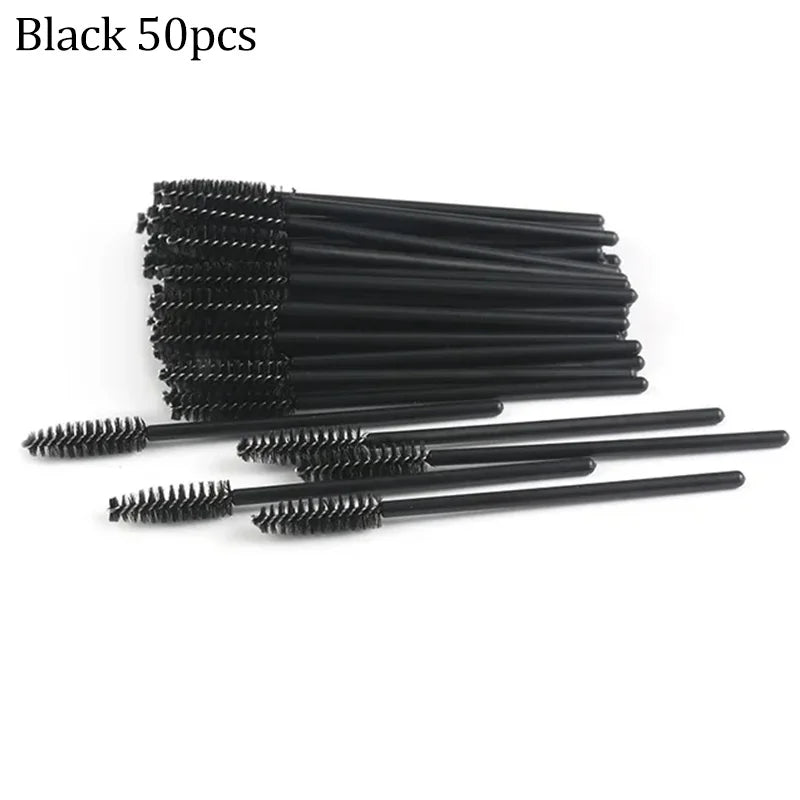 50pcs Eyelash Brushes Reusable Mascara Wands Applicator Spoolers for False EyeLashes Extension Women Lashes Cosmetic Supplies