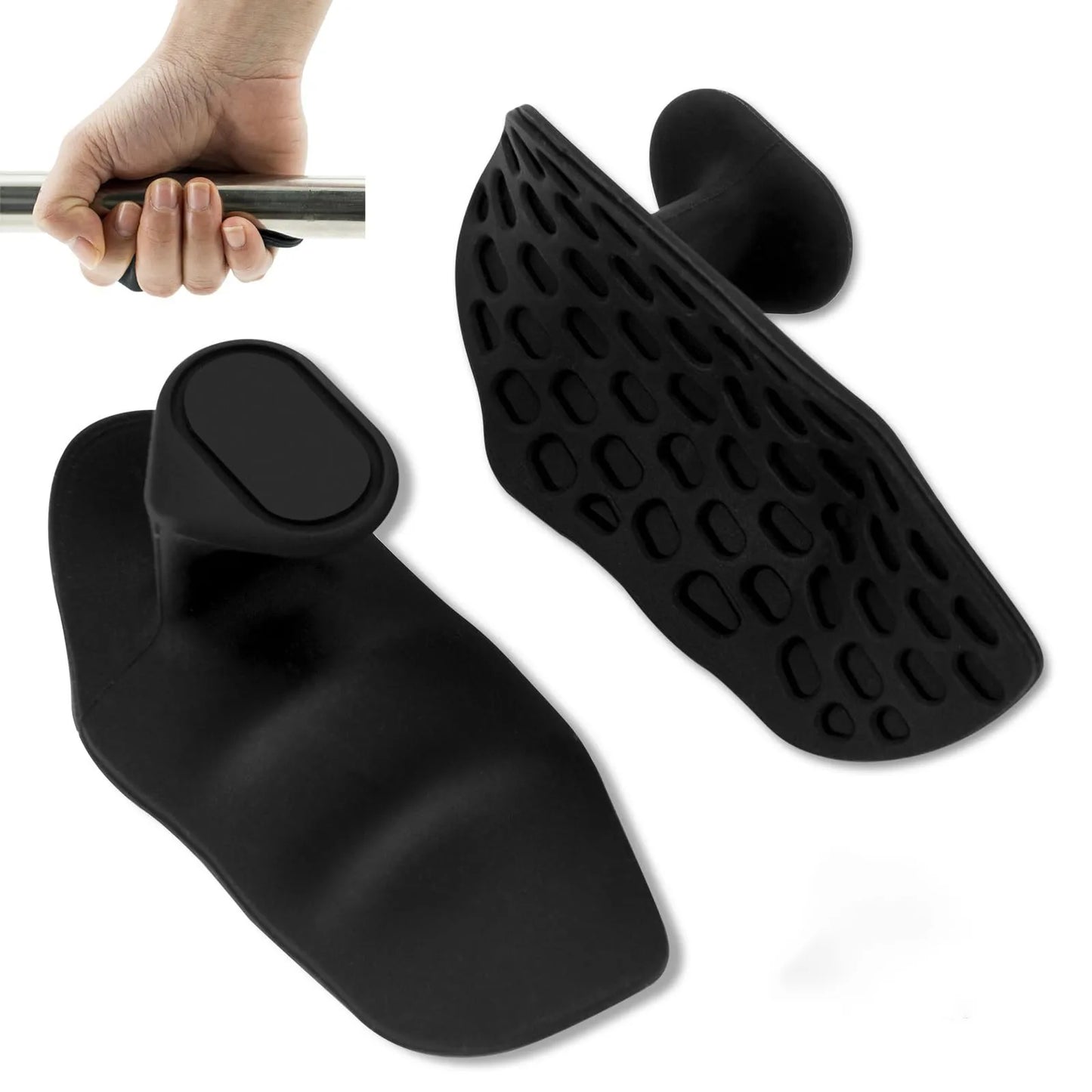 1 Pair Anti-Slip Grips for Weight Lifting Pull-Ups Gym Training Unisex Ergonomic Rubber Hand Protector Strengthener Handle Glove