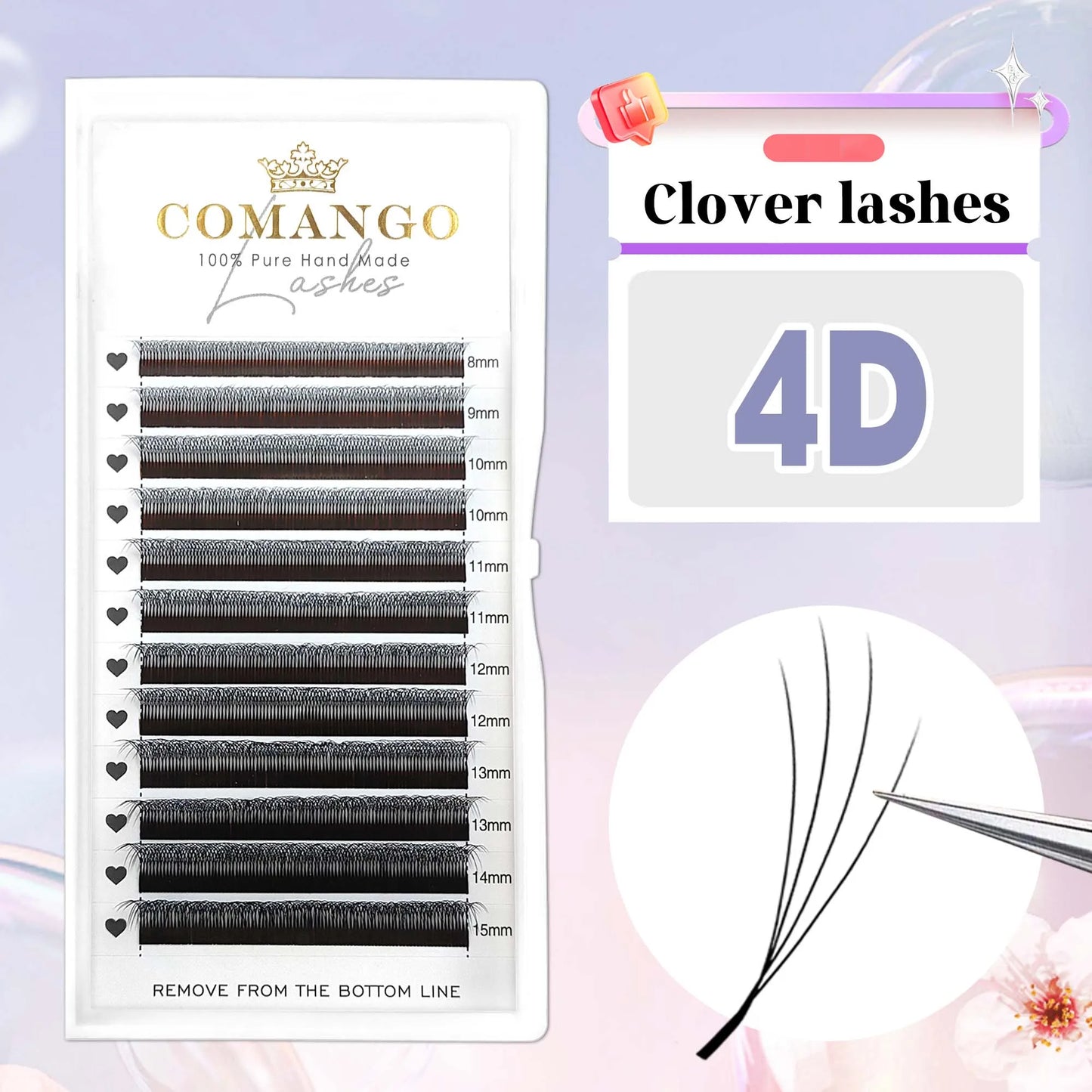 CoMango C/D/LC/LU Smaller Spacing 3D/4D W Shaped Eyelashes Extension 3D/4D Style Premade Fans Lashes Volume Lightweight Eyelash
