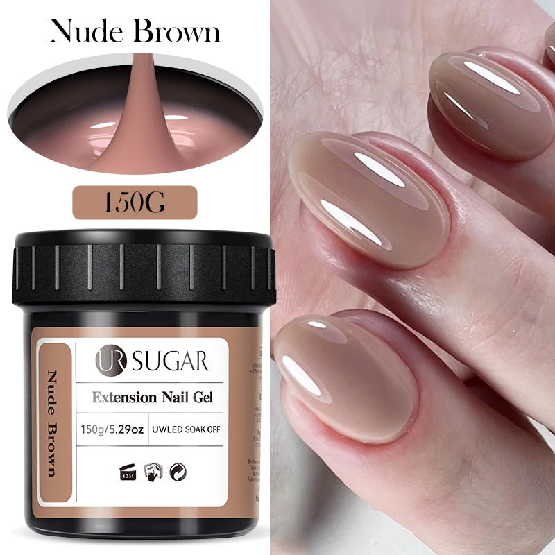 UR SUGAR 150g Soft Pink Quick Builder Nail Gel 6 IN 1 Acrygel For Nails Extension Constuction Self Leveling Soak Off UV LED Gel