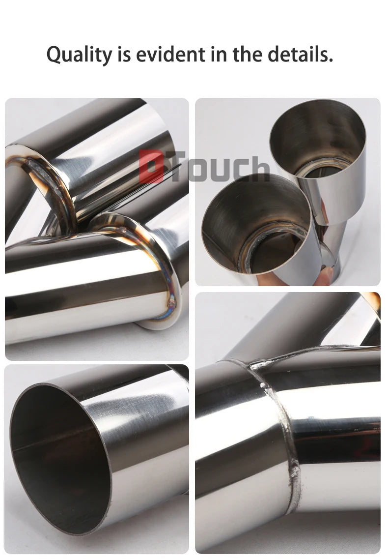 Car Stainless Steel Muffler Tip Y Shape Double Exit Exhaust Pipe Mufflers Universal Fits Exhaust Pipes with a Diameter of 63mm