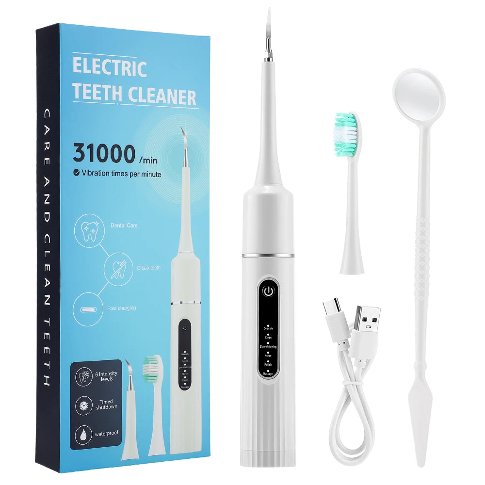 Sonic Electric Toothbrush Teeth Whitening Kit Tooth Whitener Calculus Plaque Tartar Remover Tools Cleaner Stain Oral Care