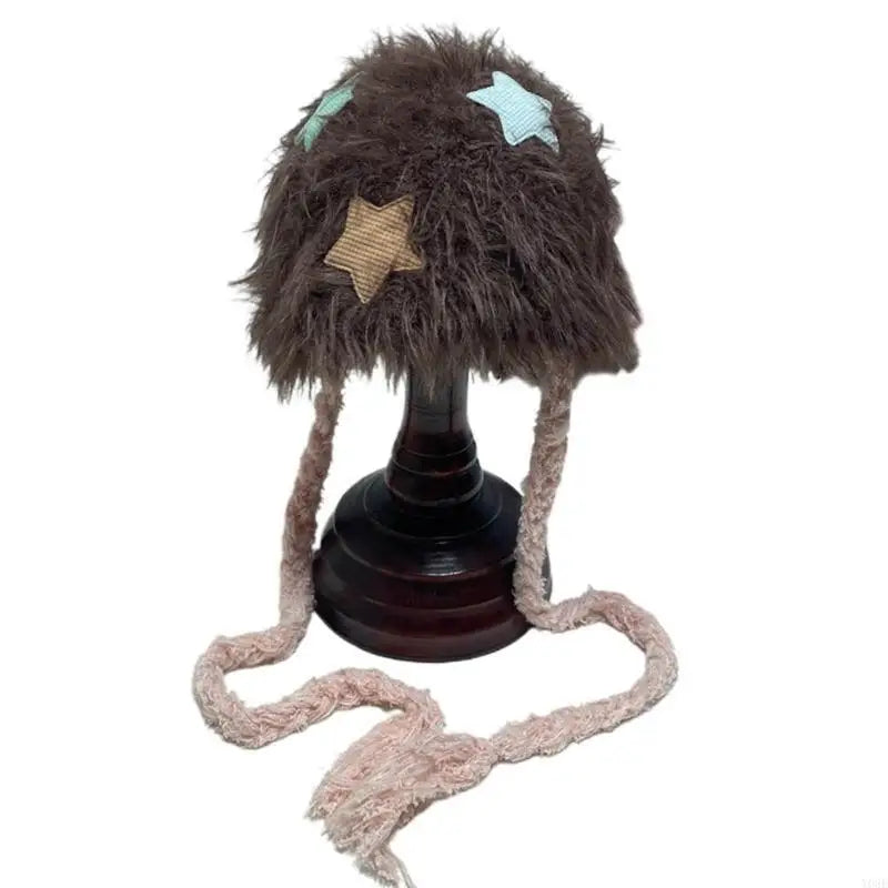 Winter Faux Furs Furry Bucket Hat Warm Hat Plush Fisherman Hat for Womens Teens Girls Sunscreen Colorful Caps Y08E