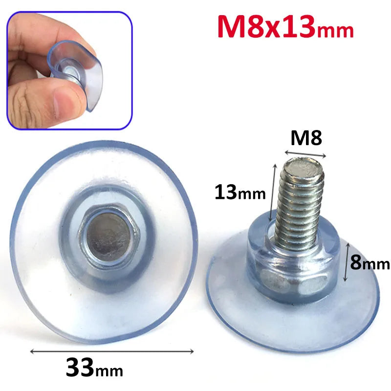 M6 M8 Transparent Suction Cup with Screw anti slip foot pad tea table furniture glass fixed suction cup