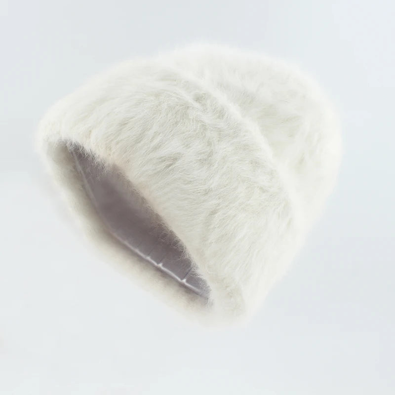 Winter Hats For Women Long Rabbit Fur Warm Beanie Bonnet Female Caps Men Fashion Solid Colors Real Fur Knitted Hat