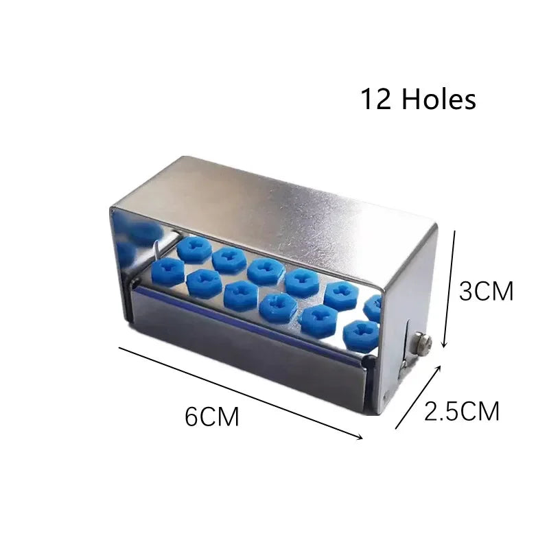 8/12/30 Holes Dental Bur Holder Sterilizer Case Autoclavable Endo File Drills Block for High Speed Bur Organizer Box Silicone