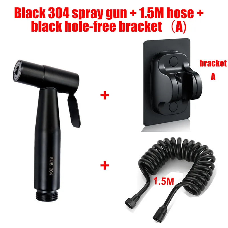 Personal Care Hand Held Spray Portable Bidet Toilet Sprayer Dual Control Angle Valve Stainless Steel Bathroom Accessories Bidets