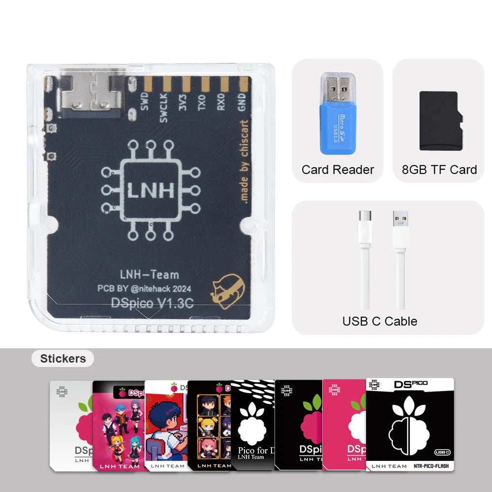 Chiscart DSpico USB C Version Game Cartridge For NDS NDSL DSi 3DS Consoles