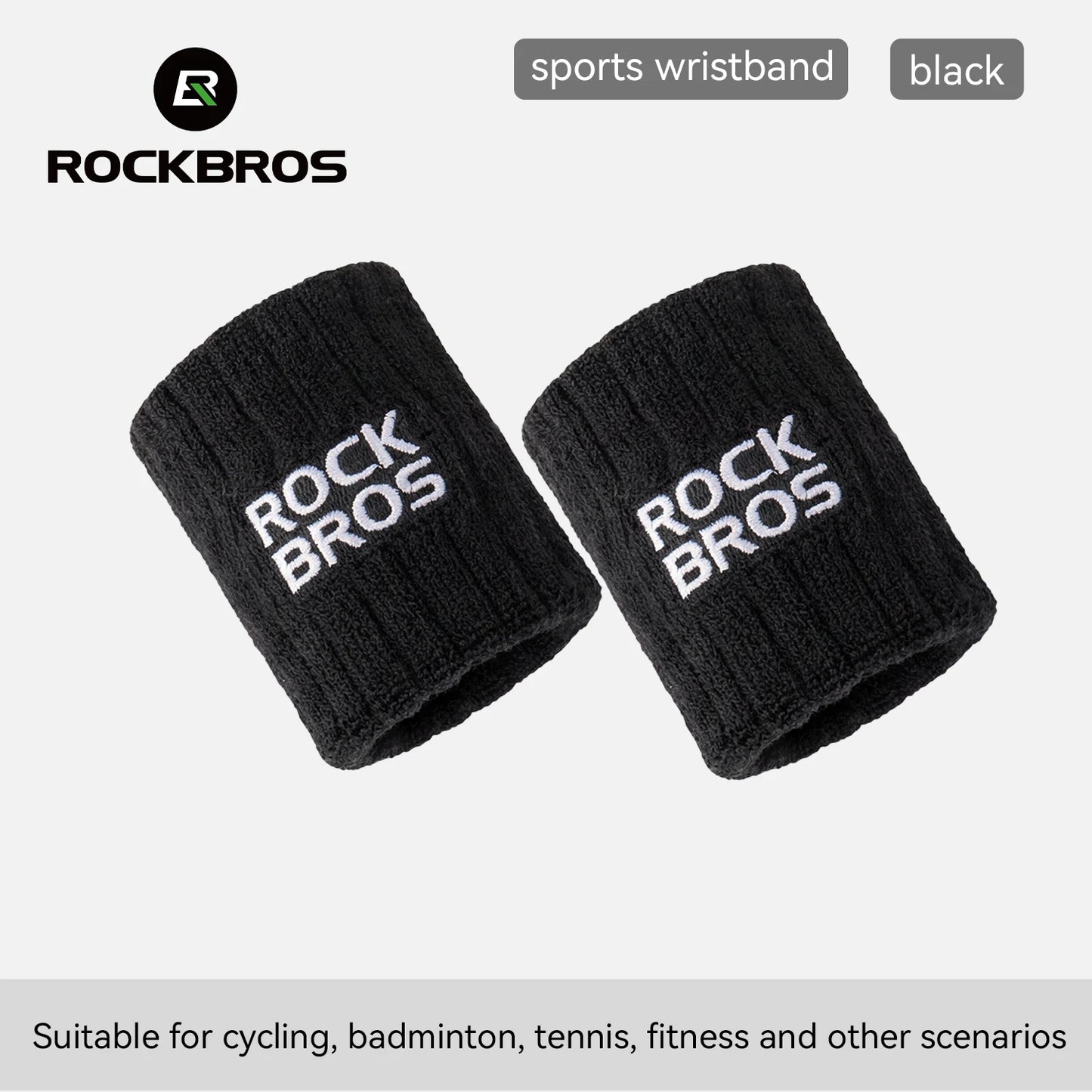ROCKBROS Adjustable Wrist Support Brace Sweatbands Sports Wristband Wicking Athletic Sweatband for Tennis, Basketball, Running