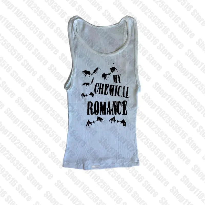 Y2k Crop Top Summer Gothic Slim Vintage Graphic Baby Tee emo Cute Punk Hip Hop Women Crop top Short Sleeve bat letter Streetwear