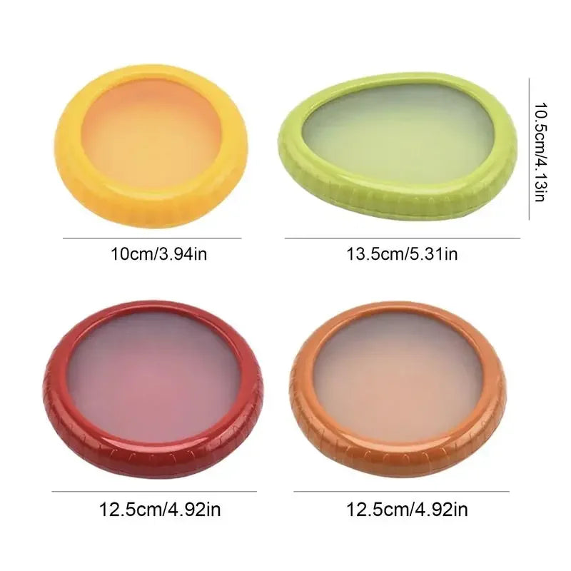 4Pcs/Set Silicone Fruit Storage Box Refrigerator Mini Avocado Onion Sealed Film Food Storage Box for Keep Fresh Vegetable Fruit