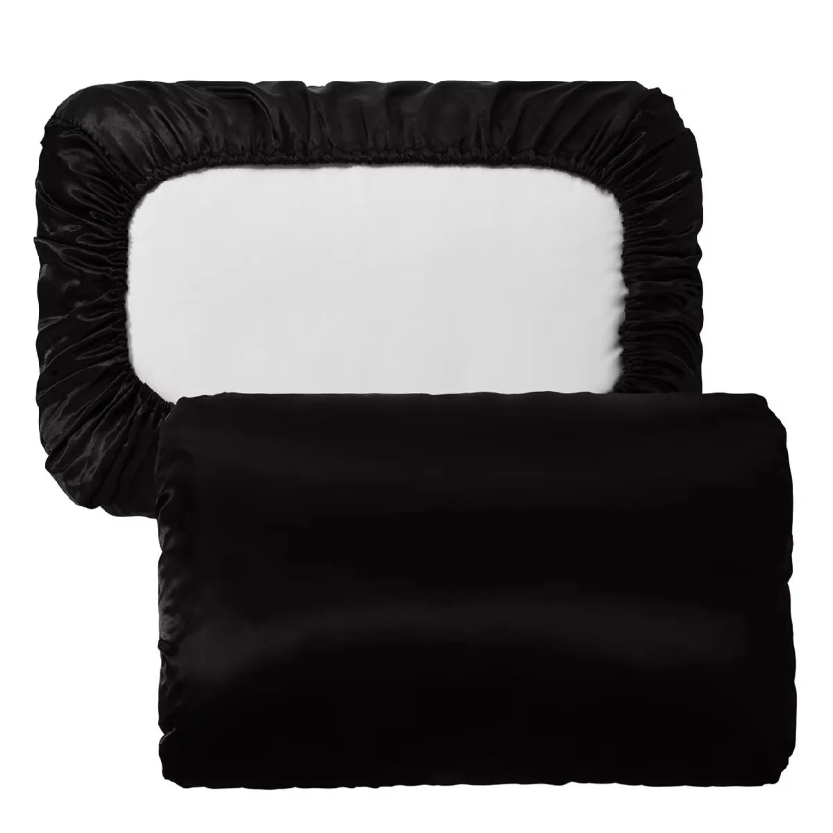 Silk Satin Bonnet Pillowcase 2 in 1 Anti-Frizz Hair Sleep Cap Soft Smooth Hair Care Bonnet Pillow Cover Queen Size 75X50Cm