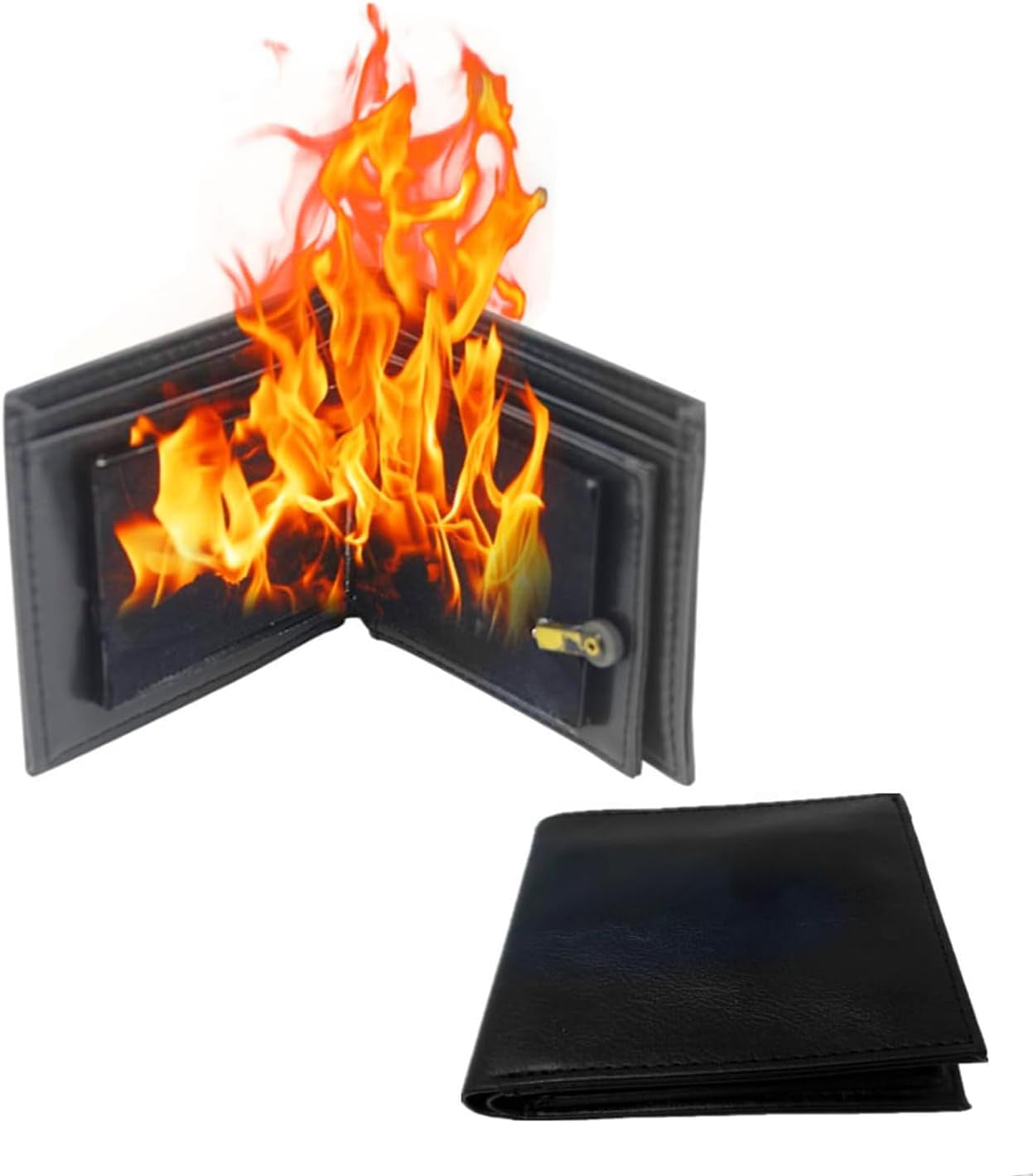 Magic Trick Fire Flaming Wallet, Leather, Inconceivable Street Show Prop, Prank, Magician Wallets, Close-Up Magic, Pros, Professional Cool Tricks