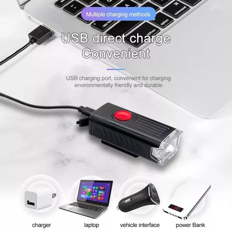 Light Up Your Ride! 🔦🚴‍♂️ USB Rechargeable LED Bike Headlight & Tail Light Combo! #CyclingEssentials #BikeSafety