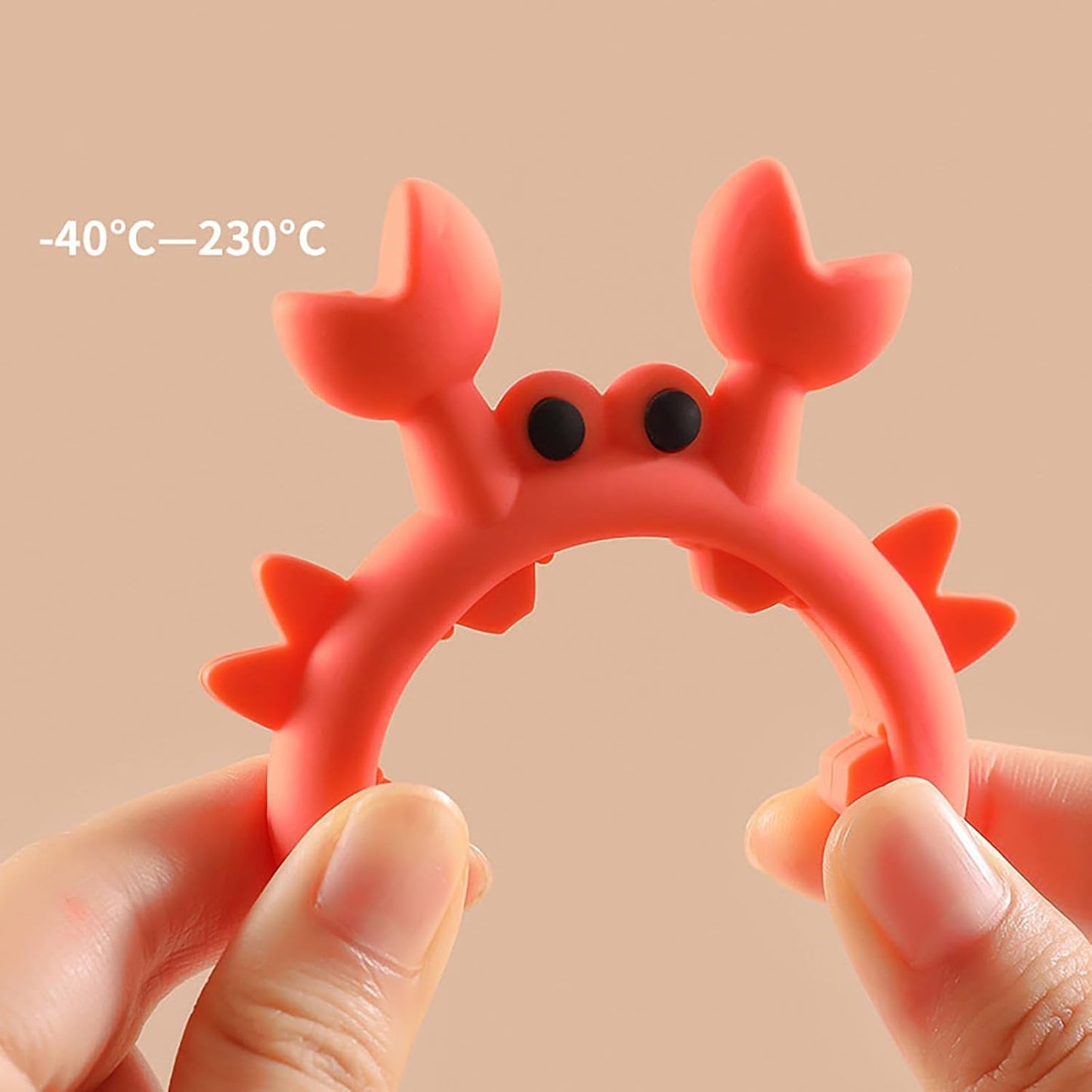 Spatula Rack, 2 Pcs Red Silicon 2.6 Inch X 2.36 Inch Crab Shaped Pot Handle Spatula Holder for Kitchen and Outdoors (Red)