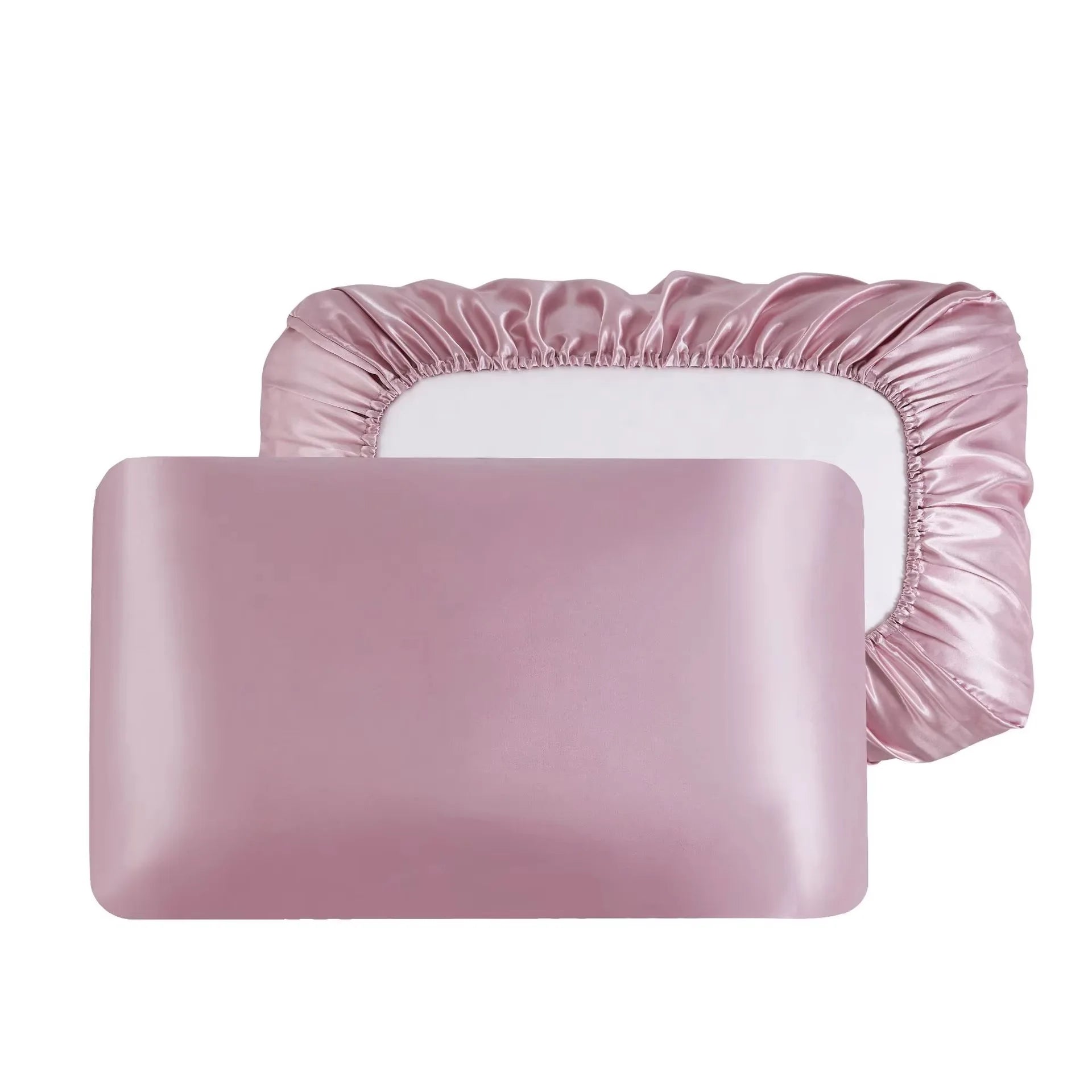 Silk Satin Bonnet Pillowcase 2 in 1 Anti-Frizz Hair Sleep Cap Soft Smooth Hair Care Bonnet Pillow Cover Queen Size 75X50Cm