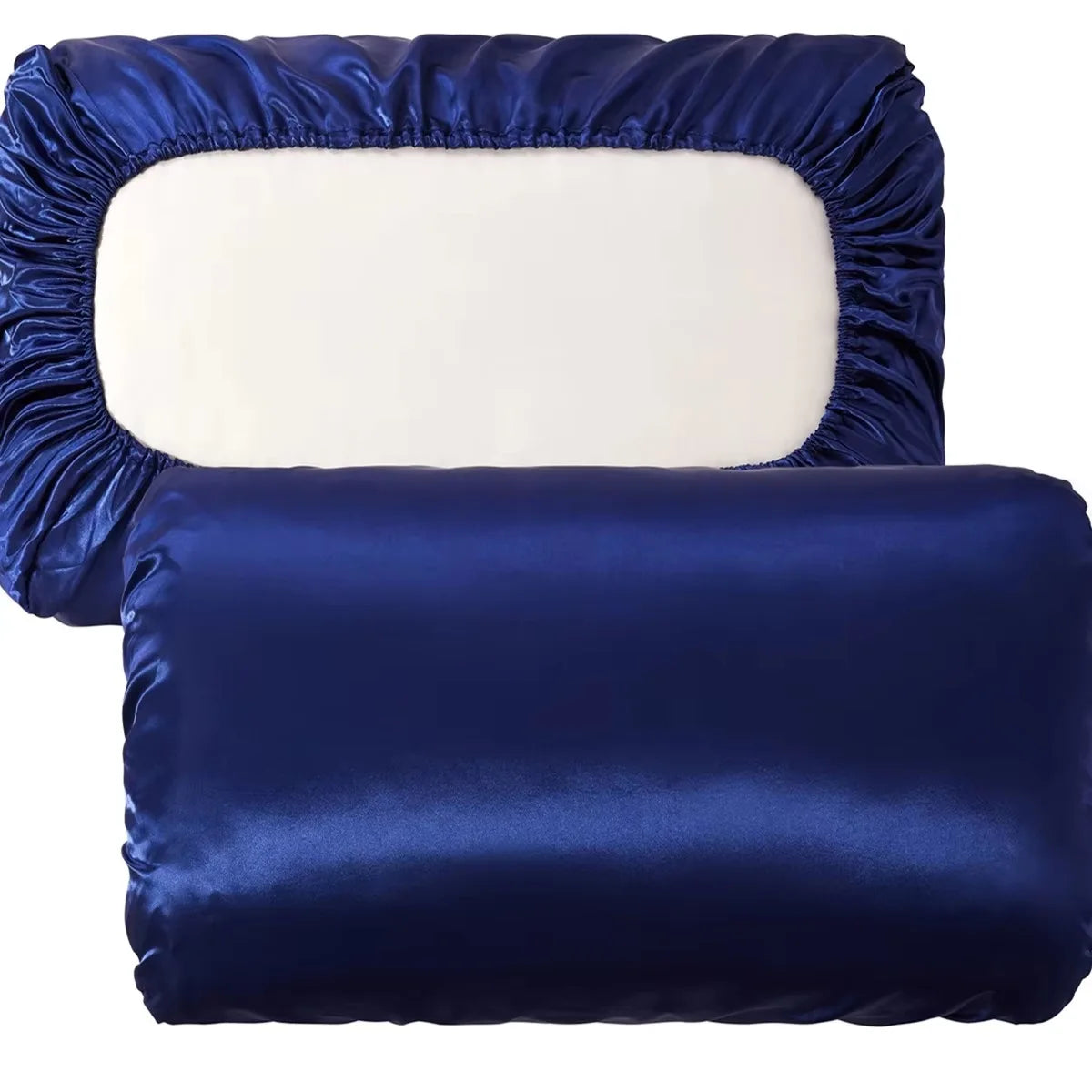 Silk Satin Bonnet Pillowcase 2 in 1 Anti-Frizz Hair Sleep Cap Soft Smooth Hair Care Bonnet Pillow Cover Queen Size 75X50Cm