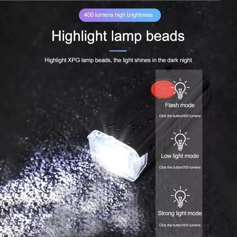 Light Up Your Ride! 🔦🚴‍♂️ USB Rechargeable LED Bike Headlight & Tail Light Combo! #CyclingEssentials #BikeSafety