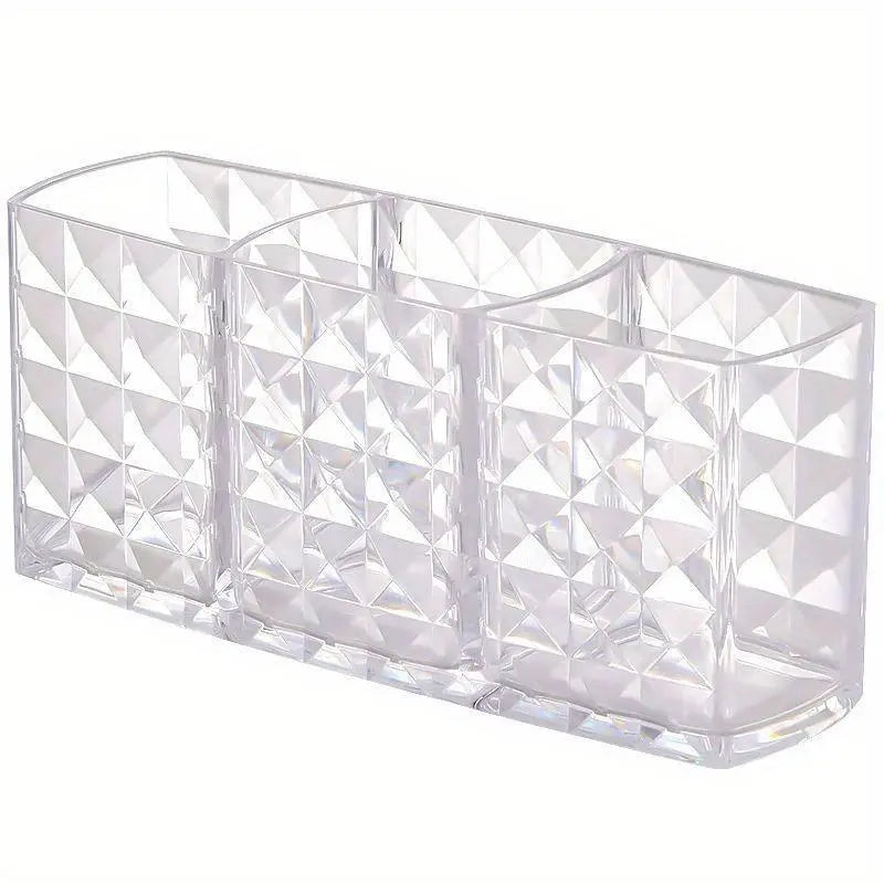 Summer Acrylic Cosmetics with Compartment, Clear Makeup Organizer, Makeup Tool Organizer, Makeup Brush Holder for Office Desk