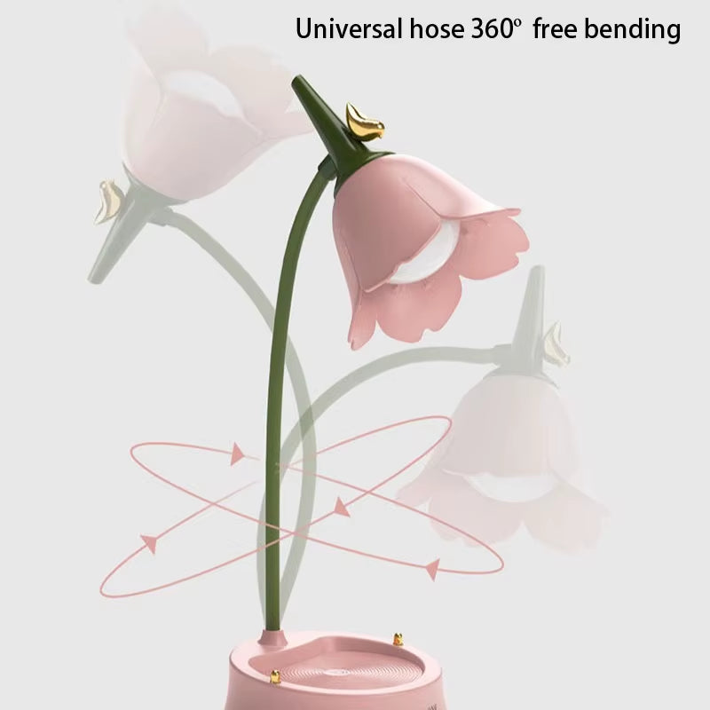 Flower LED Desk Lamp Student Bedroom Room Lighting Touch Reading Lamp Eye Protection Multi-Function Lamp Table Light