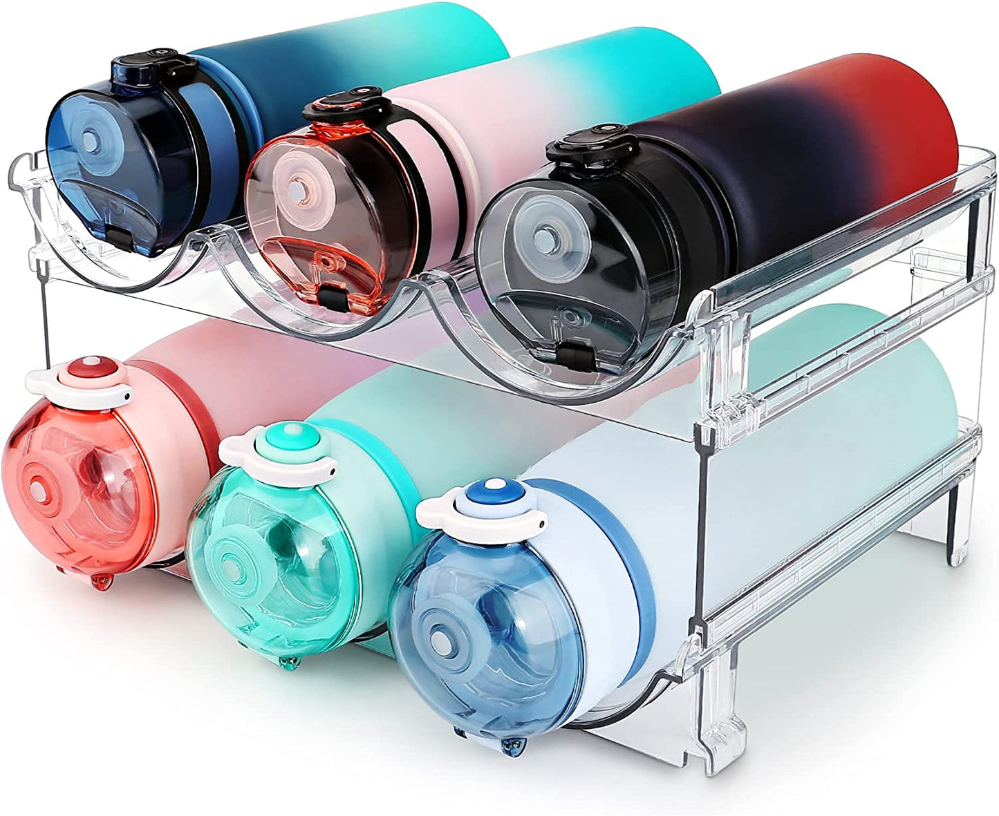 Say goodbye to clutter! 🌟 Check out our 2-pack Stackable Water Bottle Organizer for your cabinet! Perfect for keeping your hydration essentials neat and tidy! 💧🥤 #HomeOrganization #WaterBottleStorage