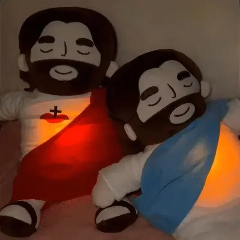 2026 New Jesuit Breathing, Glowing, Soothing Newborn Sleep Plush Toy, Cute Plush Doll