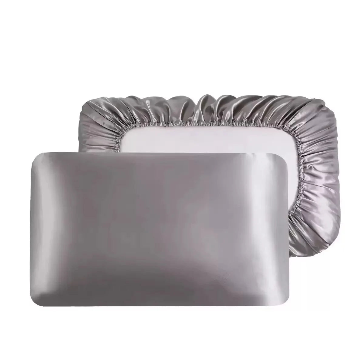 Silk Satin Bonnet Pillowcase 2 in 1 Anti-Frizz Hair Sleep Cap Soft Smooth Hair Care Bonnet Pillow Cover Queen Size 75X50Cm