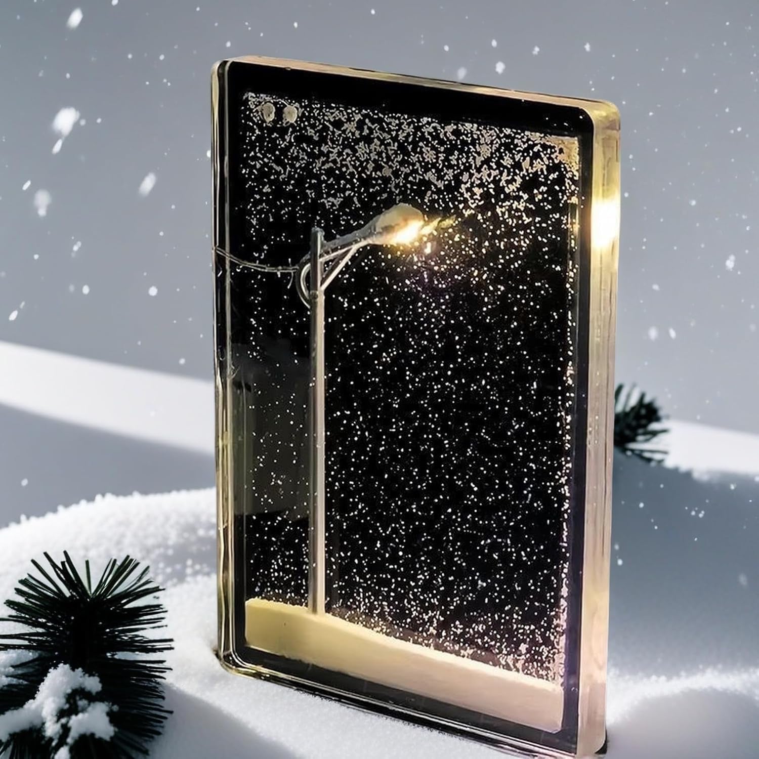 Snowfall Lamp, Snowy Streetlamp Light, Handmade Snow Scenery Night Light Street Lamp DIY Material Pack (2 Sets)