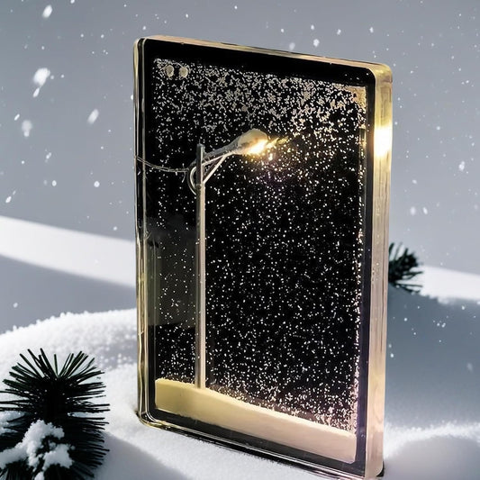 Snowfall Lamp, Snowy Streetlamp Light, Handmade Snow Scenery Night Light Street Lamp DIY Material Pack (2 Sets)