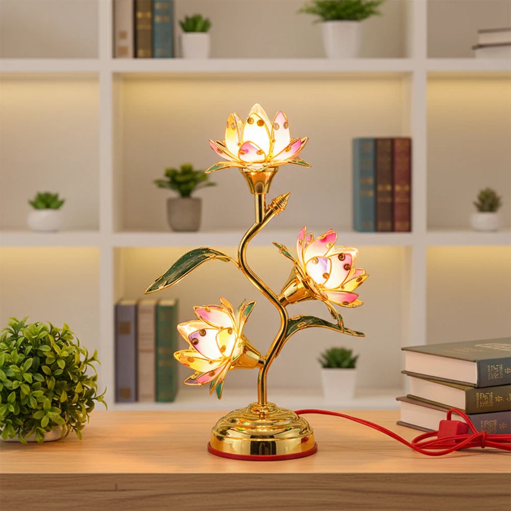 Lotus-Lamp Plug in Electric Lotus-Lantern Long-Lasting Led: Energy-Efficient Table Decorative Lamp Vibrant Multi-Color-Lotus