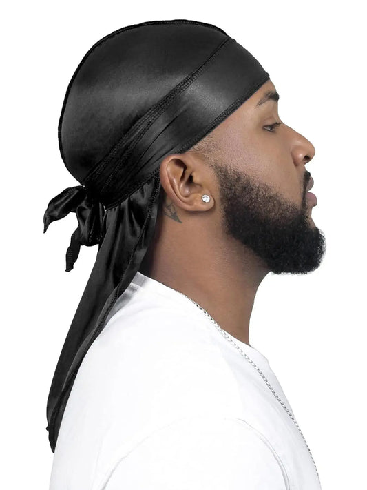 Men'S Solid Color Durag, Casual Comfortable Soft Breathable Outdoor Sports Daily Durag, Scarf Head Wrap, Fashion Accessories for Men