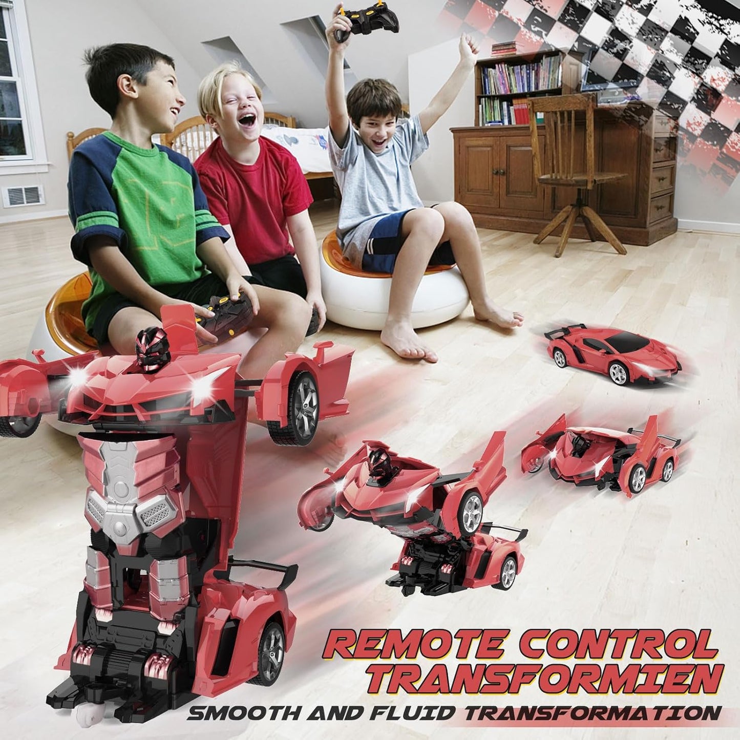Transform Remote Control Car Toy for Kids 4 5 6 7 8, Remote Control Car for Boys 4-7, Transform Cars for Boys 4-6, Toy Car 5 Year Old Boy, Toys for 3 4 5 6 7 8 9 10 11 12 Years Old Boy