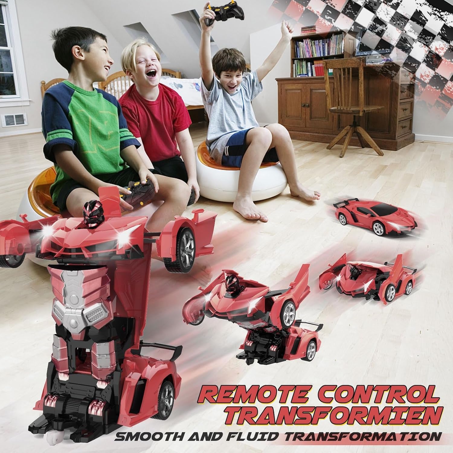 Transform Remote Control Car Toy for Kids 4 5 6 7 8, Remote Control Car for Boys 4-7, Transform Cars for Boys 4-6, Toy Car 5 Year Old Boy, Toys for 3 4 5 6 7 8 9 10 11 12 Years Old Boy