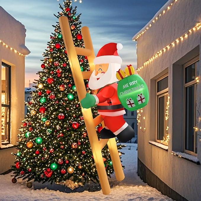 2025 Christmas Inflatable Snowman 6FT 3 Snowmen Brothers Hugging Christmas Inflatables Outdoor Decoration Xmas Snowman Blow Up Decor with Built-in 5 LEDs for Holiday Party Yard Garden Lawn