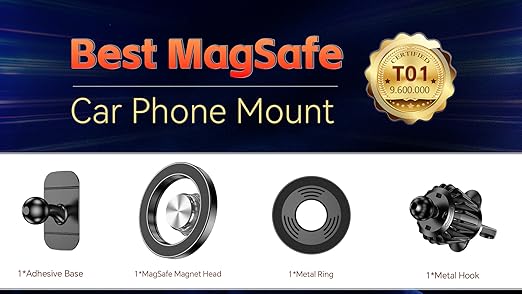 Kaistyle for Magsafe Car Mount【20 Strong Magnets】Magnetic Phone Holder for Car Phone Holder Mount Dash Mounted Holders Cell Phone Holders for Your Car Accessories for Women Men for iPhone 17 16 15 14
