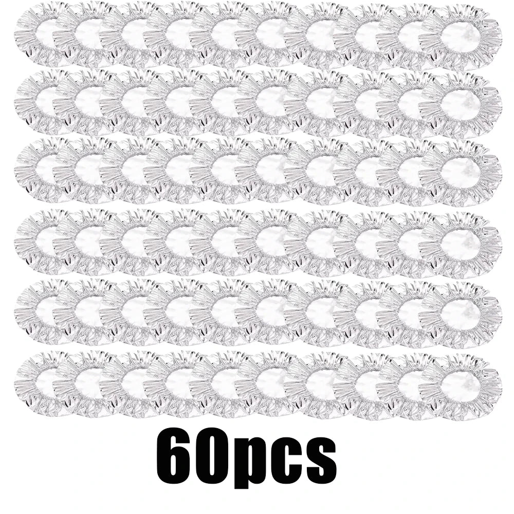 10-60Pcs Reusable Aluminum Foil Bowl Cover Heat Insulation and Heat Preservation Food Grade Oven Takeaway Picnic
