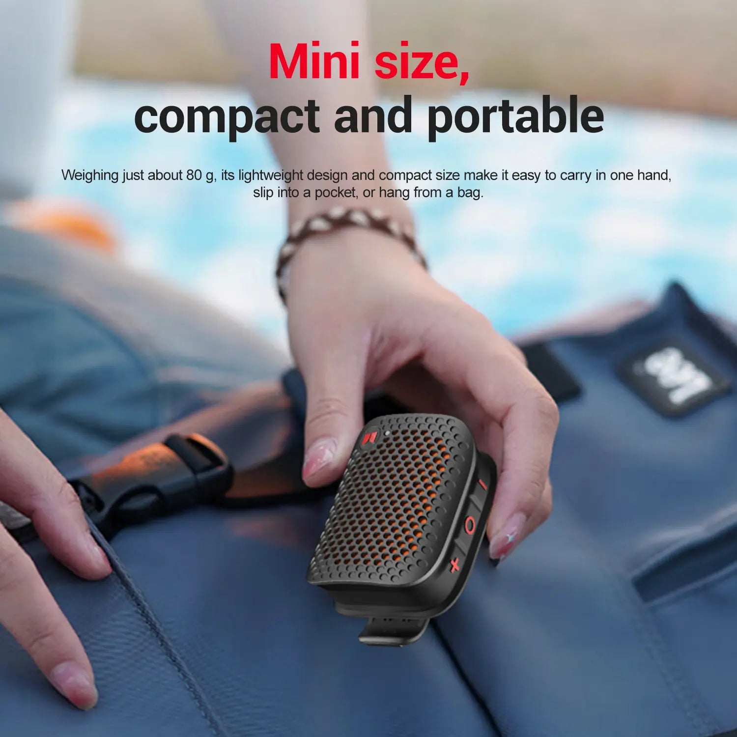 MONSTER M3 Portable Bluetooth Speaker, TWS Stereo Sound, IPX7 Waterproof, Magnetic Clip-On Wearable Speaker, Ultra-Portable 80G Wireless Speaker for Outdoor, Travel, Camping & Work - 2026 Deals for You Days