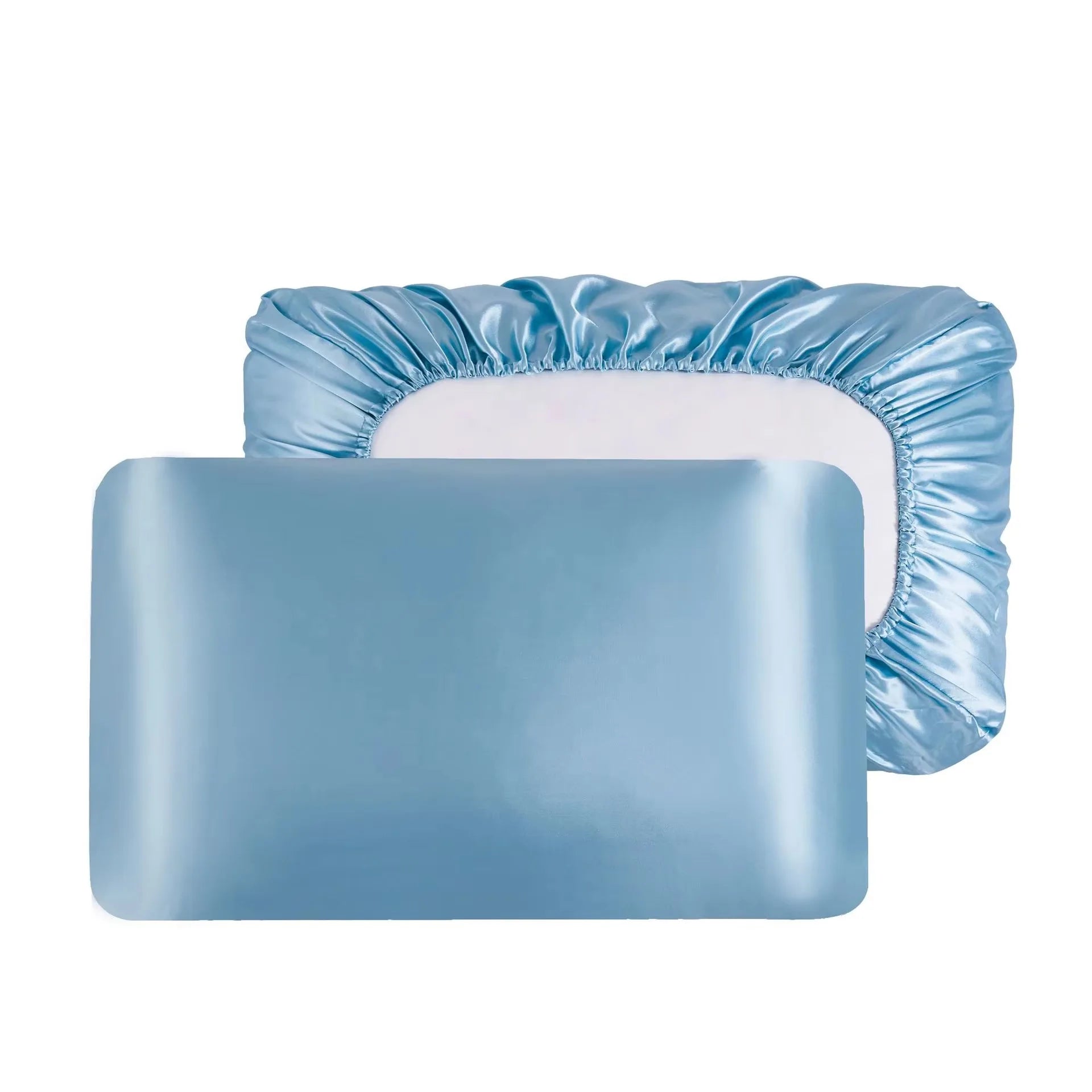 Silk Satin Bonnet Pillowcase 2 in 1 Anti-Frizz Hair Sleep Cap Soft Smooth Hair Care Bonnet Pillow Cover Queen Size 75X50Cm